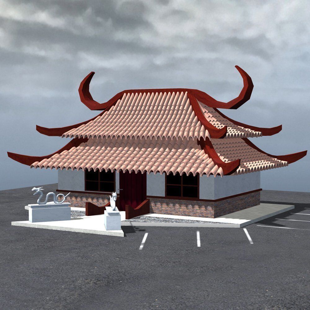 Chinese Restaurant 3D model_2