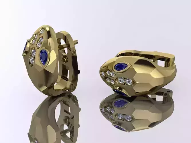 Bvlgari Snake Earrings Jewelry Brand Gold 