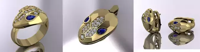 Set Bulgari Jewlery  Ring Pendant Earring 