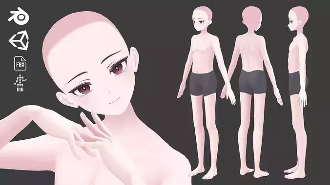 Anime Base Mesh - Male Character