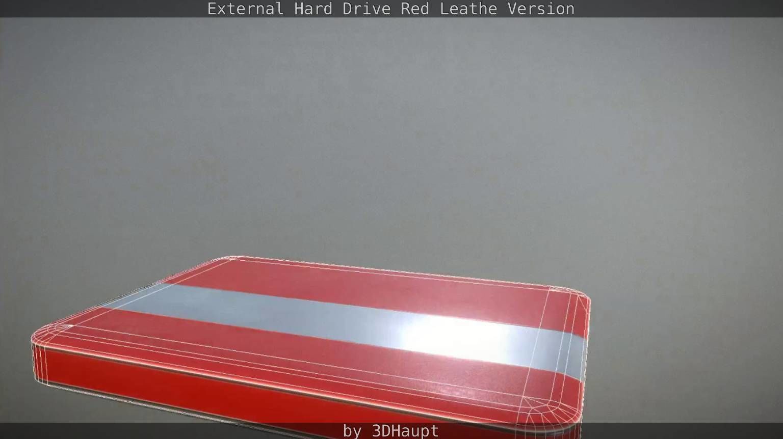 External Hard Drive  Red Leathe Version   - Gameready - PBR Low-poly 3D model_42