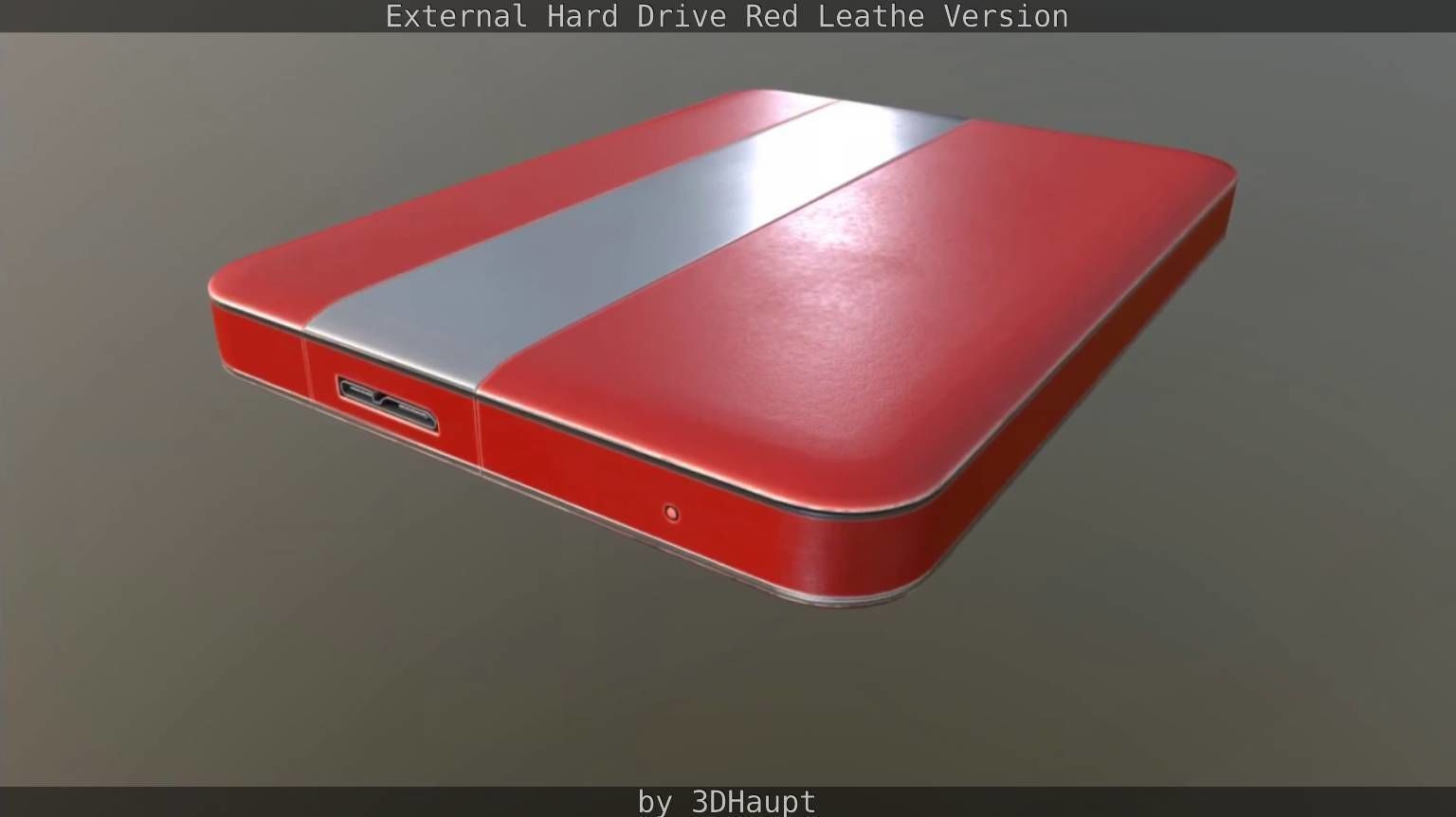 External Hard Drive  Red Leathe Version   - Gameready - PBR Low-poly 3D model_83