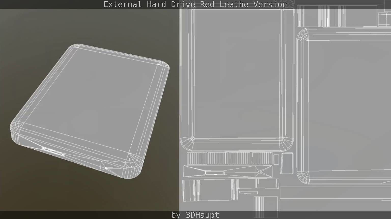External Hard Drive  Red Leathe Version   - Gameready - PBR Low-poly 3D model_61