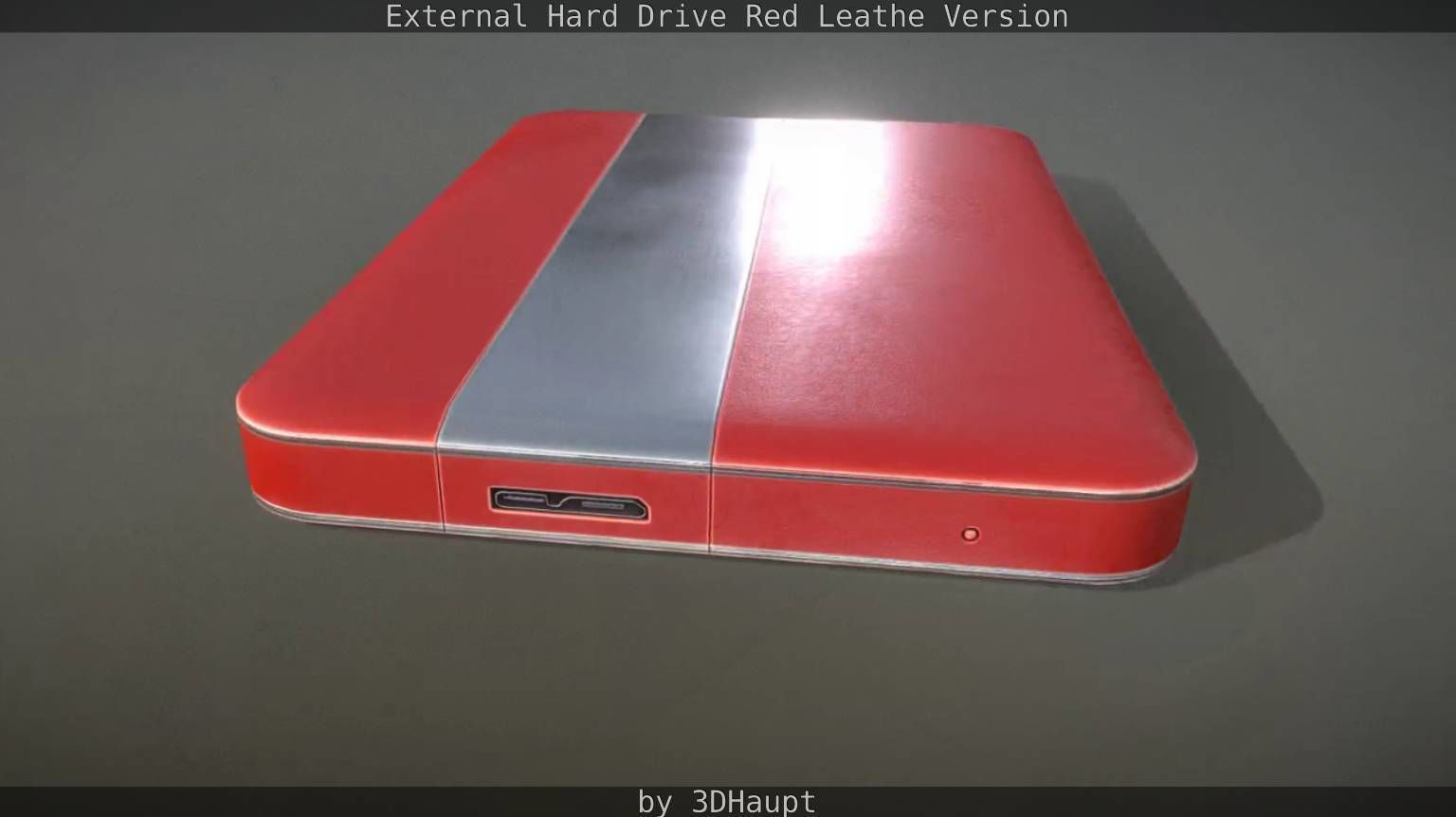 External Hard Drive  Red Leathe Version   - Gameready - PBR Low-poly 3D model_29