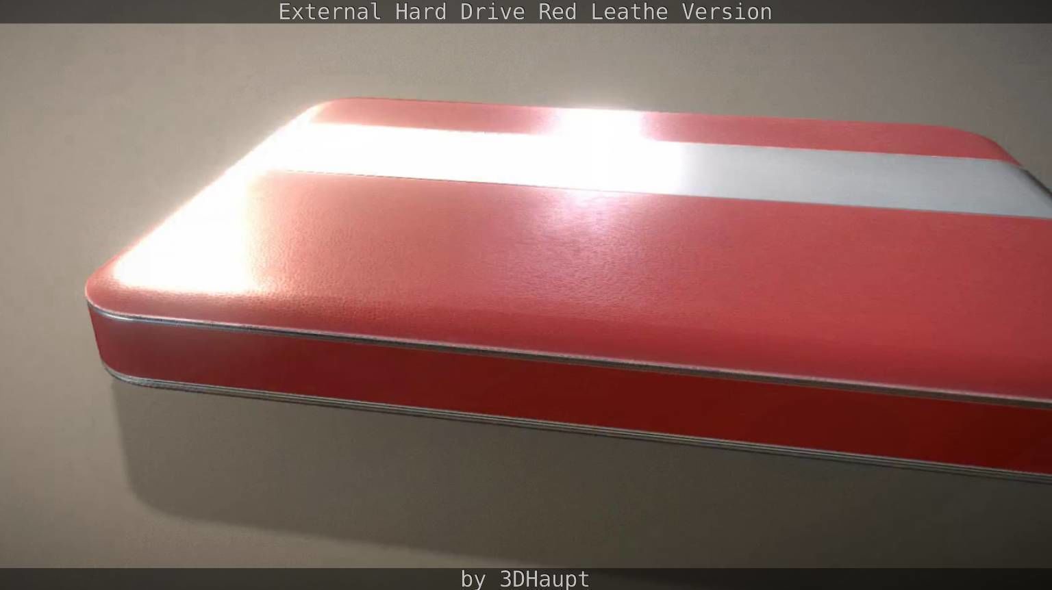 External Hard Drive  Red Leathe Version   - Gameready - PBR Low-poly 3D model_27