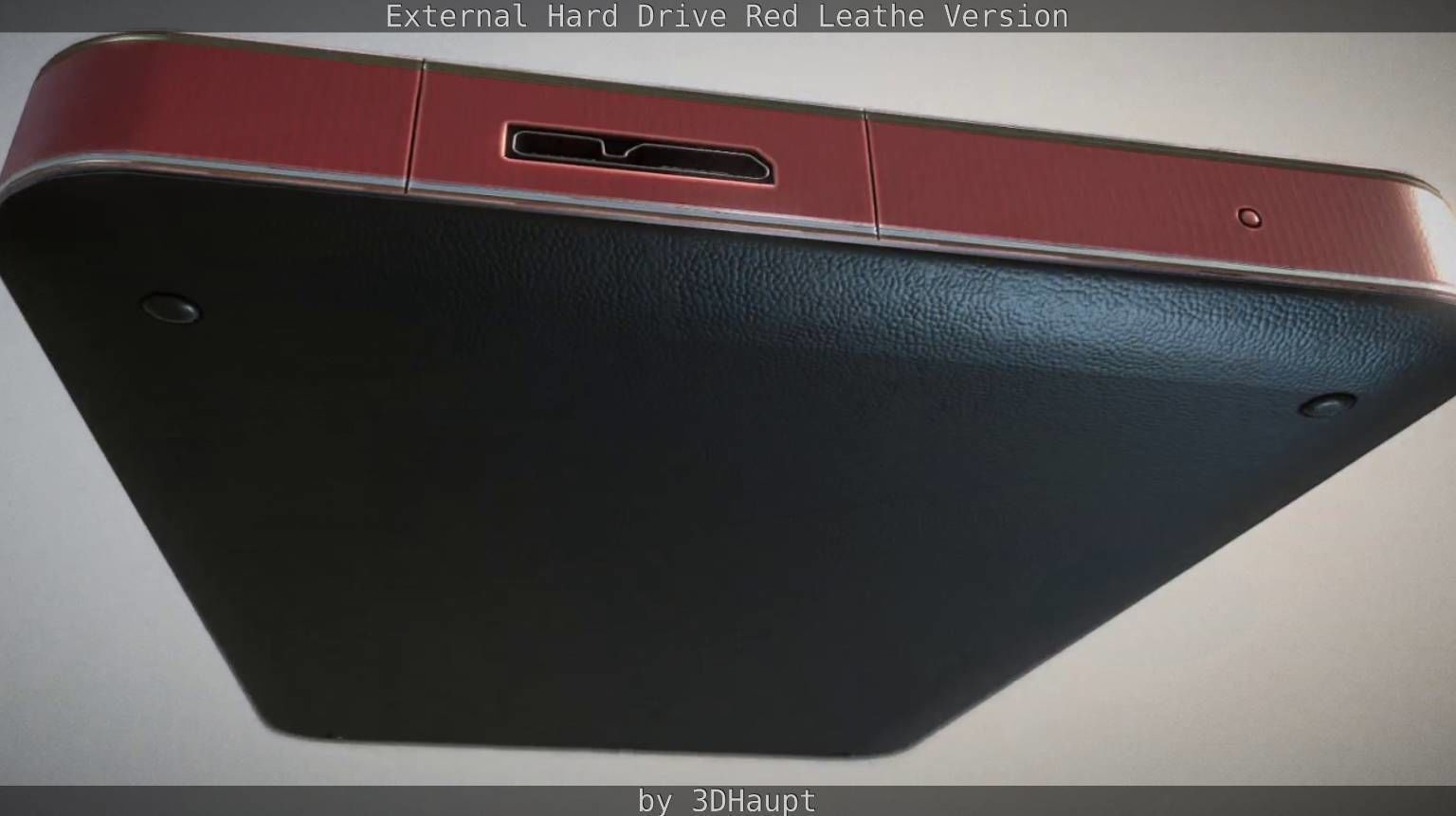 External Hard Drive  Red Leathe Version   - Gameready - PBR Low-poly 3D model_22