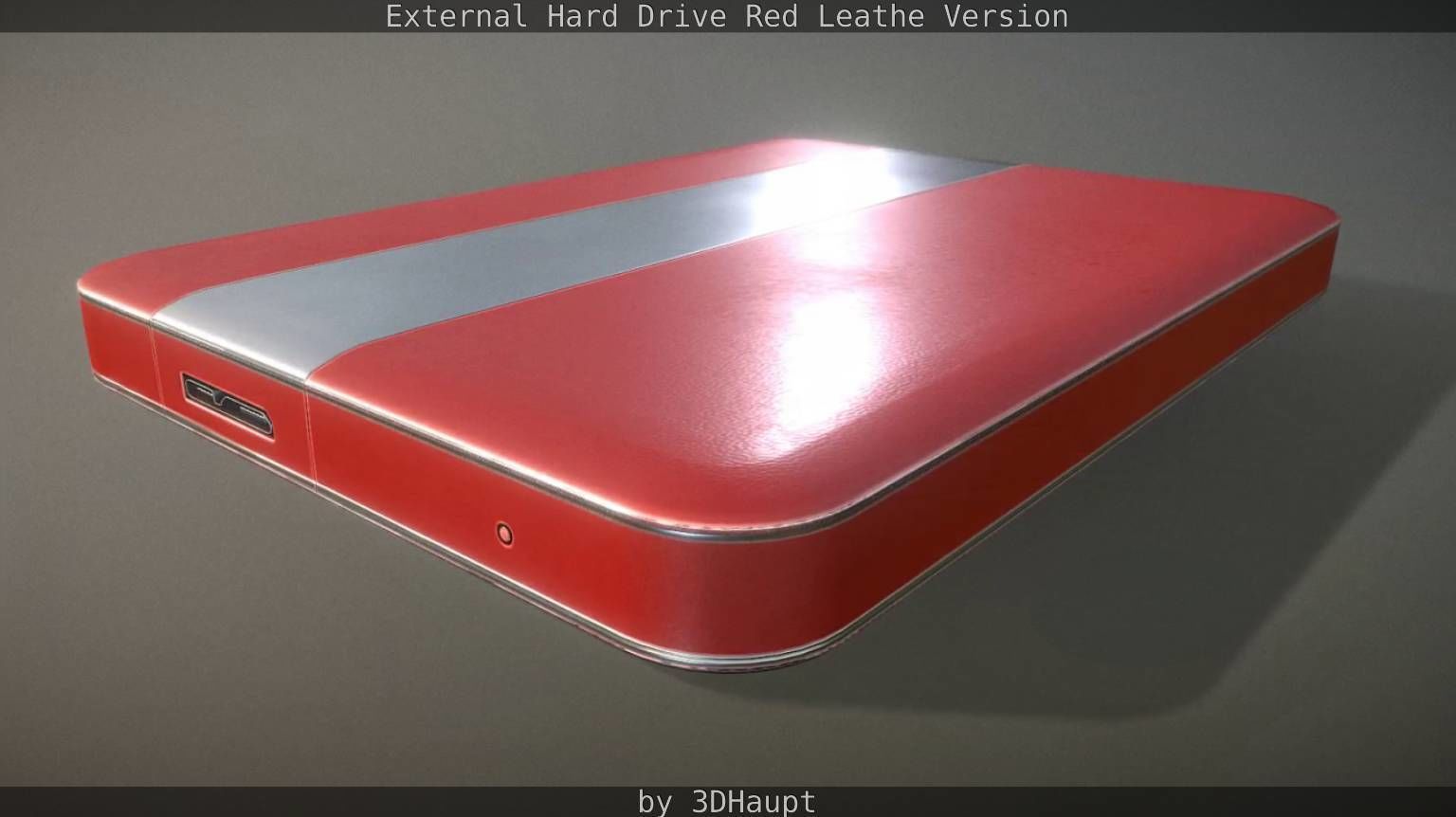 External Hard Drive  Red Leathe Version   - Gameready - PBR Low-poly 3D model_35