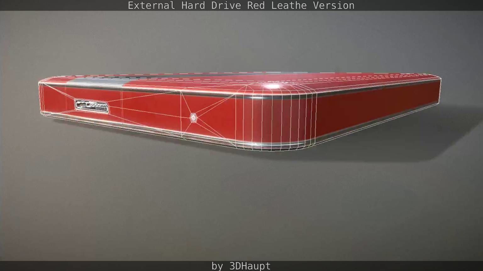 External Hard Drive  Red Leathe Version   - Gameready - PBR Low-poly 3D model_37