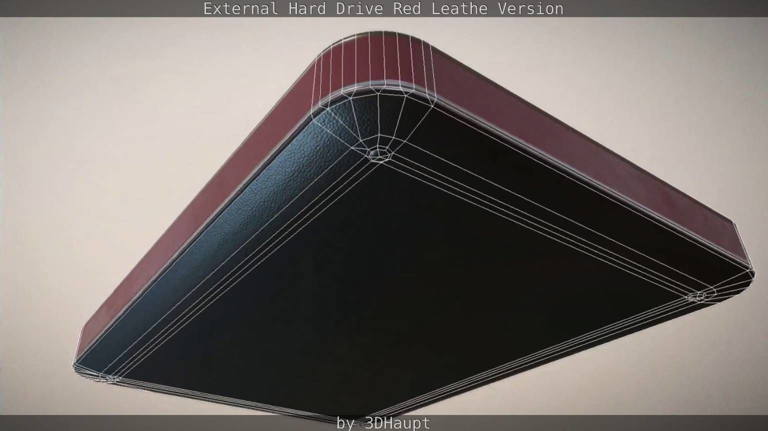 External Hard Drive  Red Leathe Version   - Gameready - PBR Low-poly 3D model_40