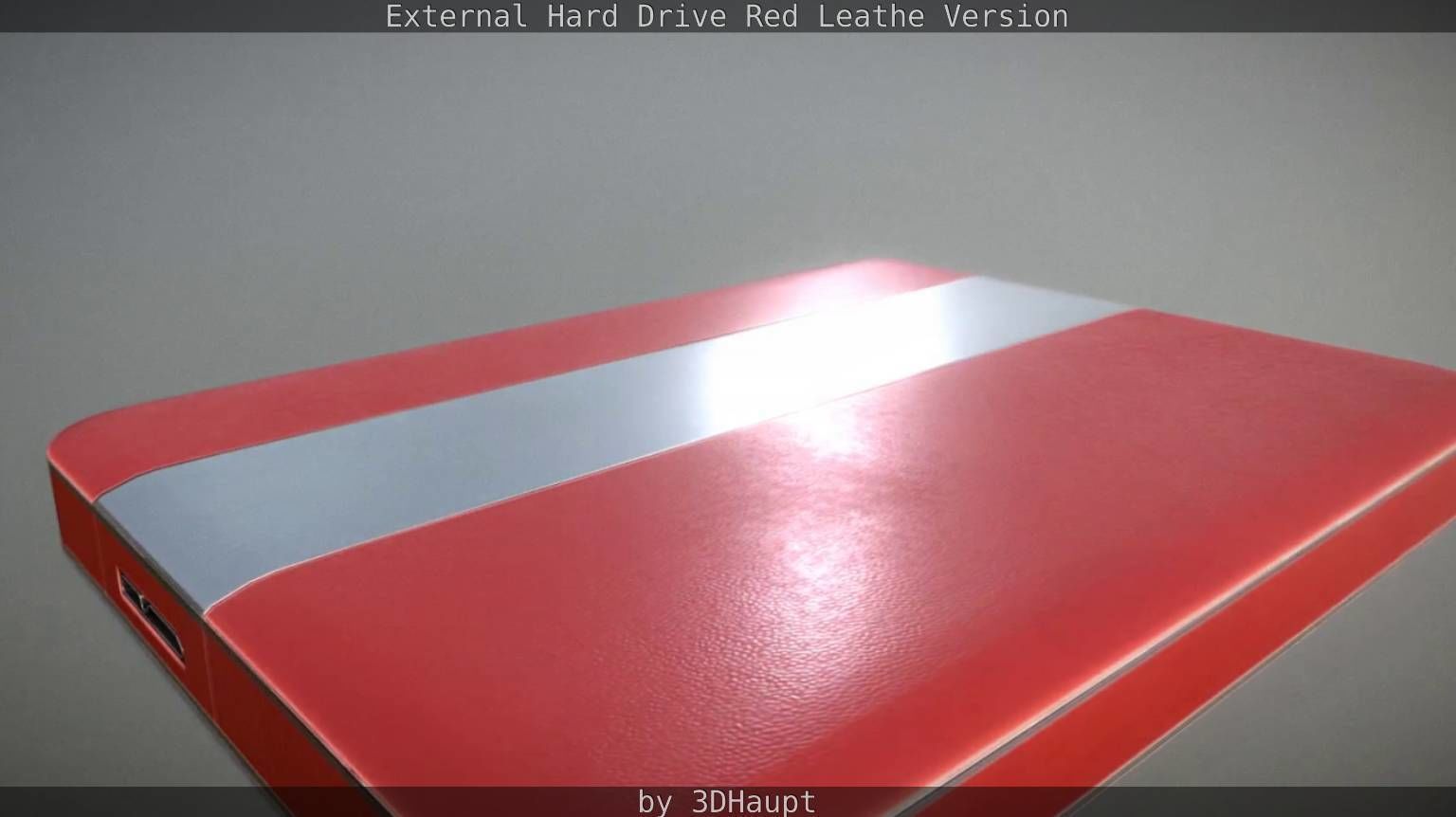 External Hard Drive  Red Leathe Version   - Gameready - PBR Low-poly 3D model_23