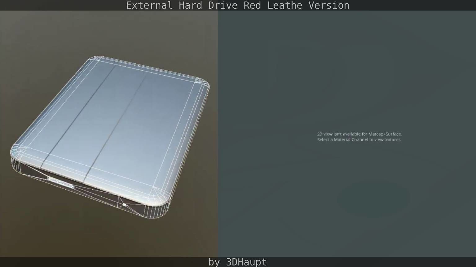 External Hard Drive  Red Leathe Version   - Gameready - PBR Low-poly 3D model_65