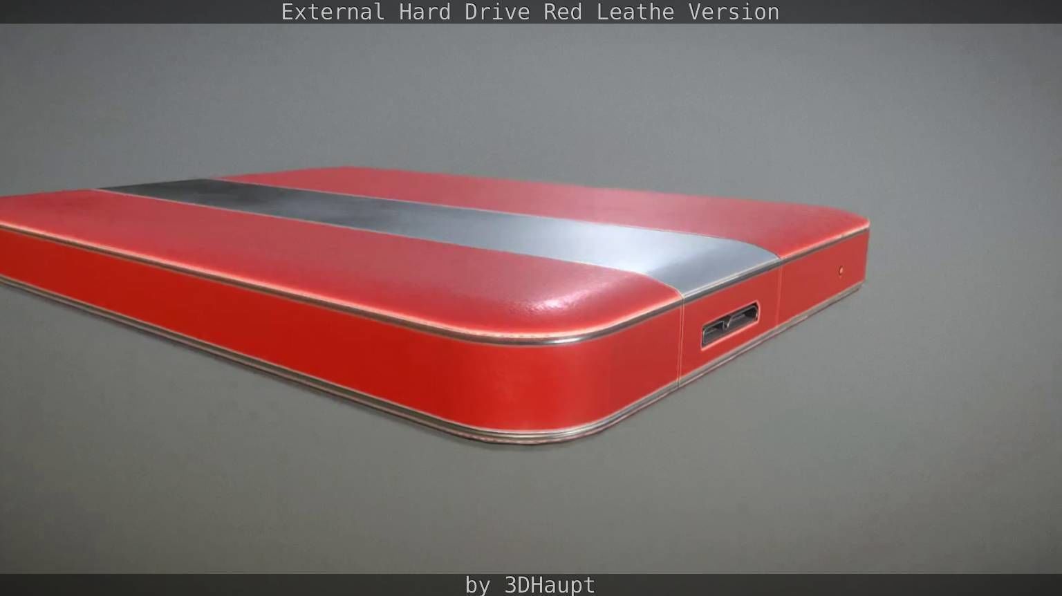 External Hard Drive  Red Leathe Version   - Gameready - PBR Low-poly 3D model_17