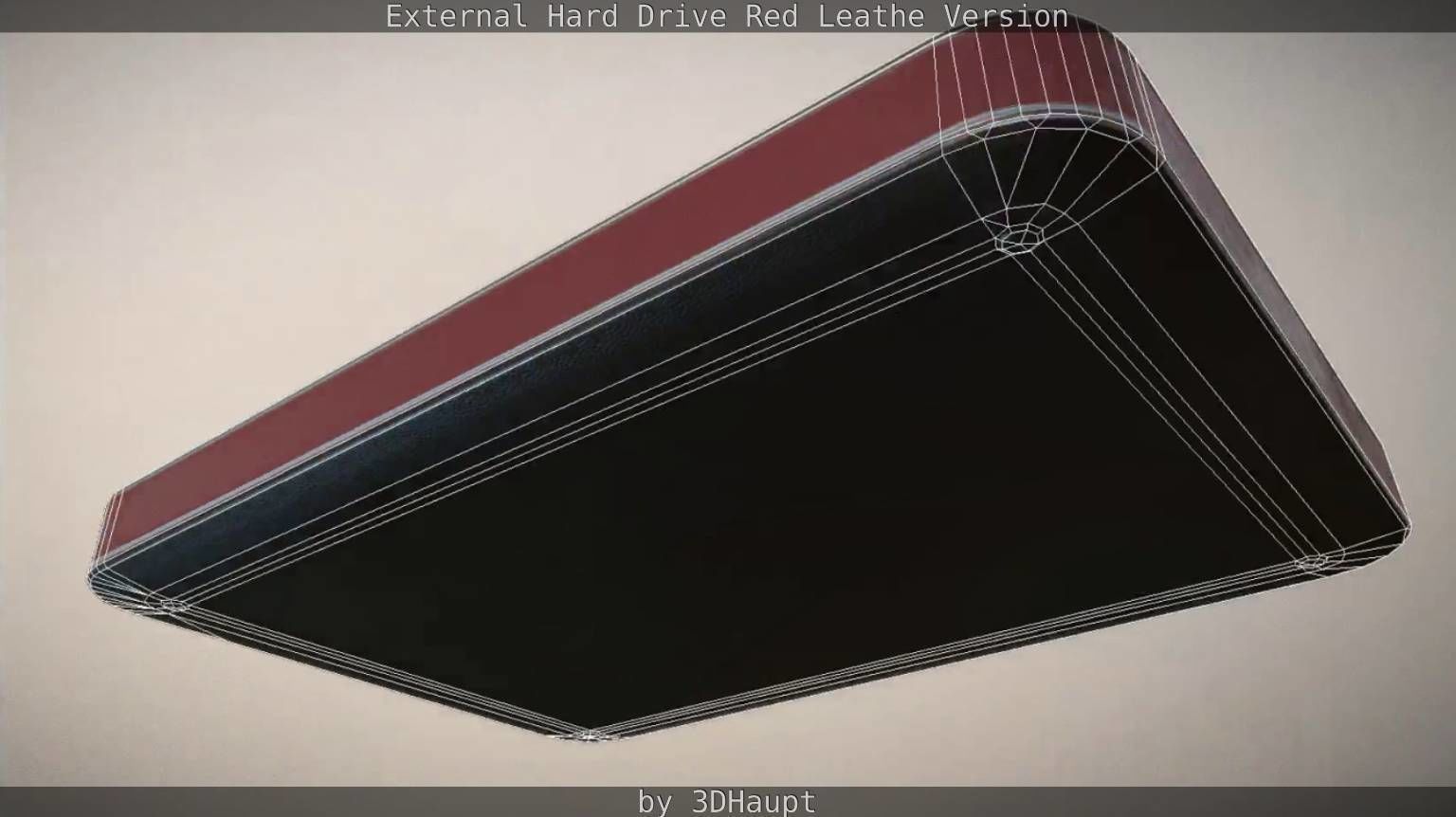 External Hard Drive  Red Leathe Version   - Gameready - PBR Low-poly 3D model_39