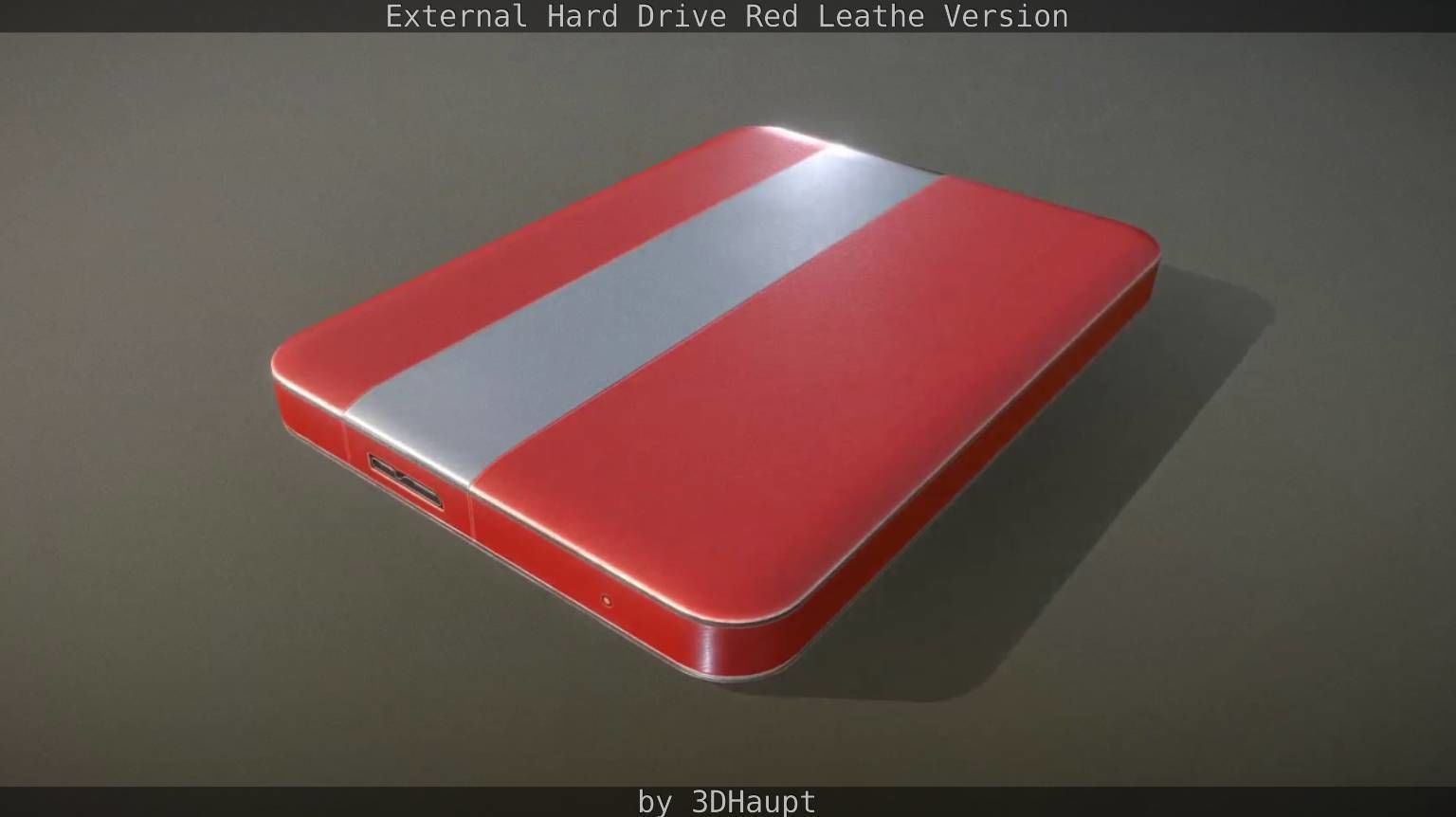 External Hard Drive  Red Leathe Version   - Gameready - PBR Low-poly 3D model_31