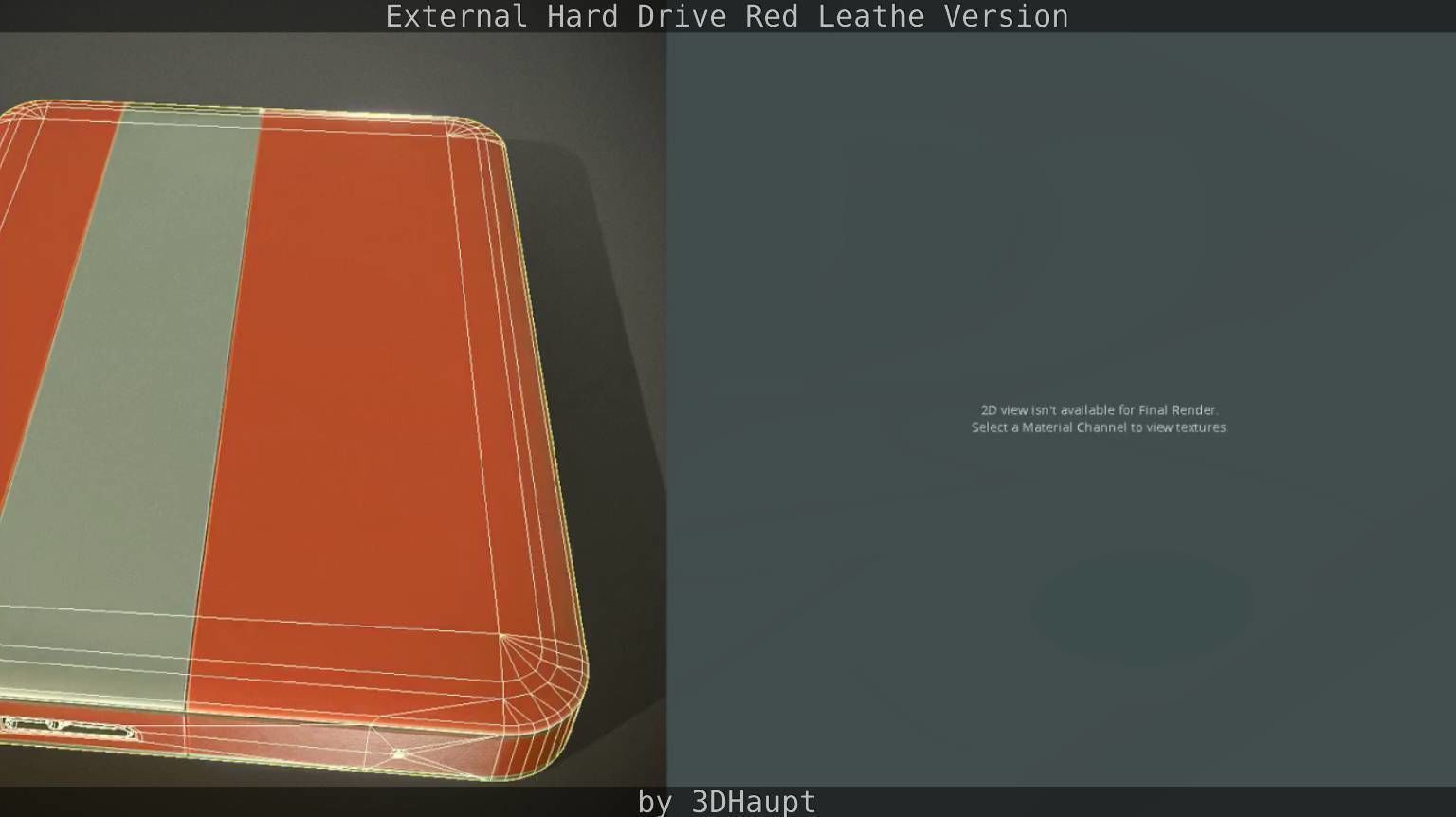 External Hard Drive  Red Leathe Version   - Gameready - PBR Low-poly 3D model_46