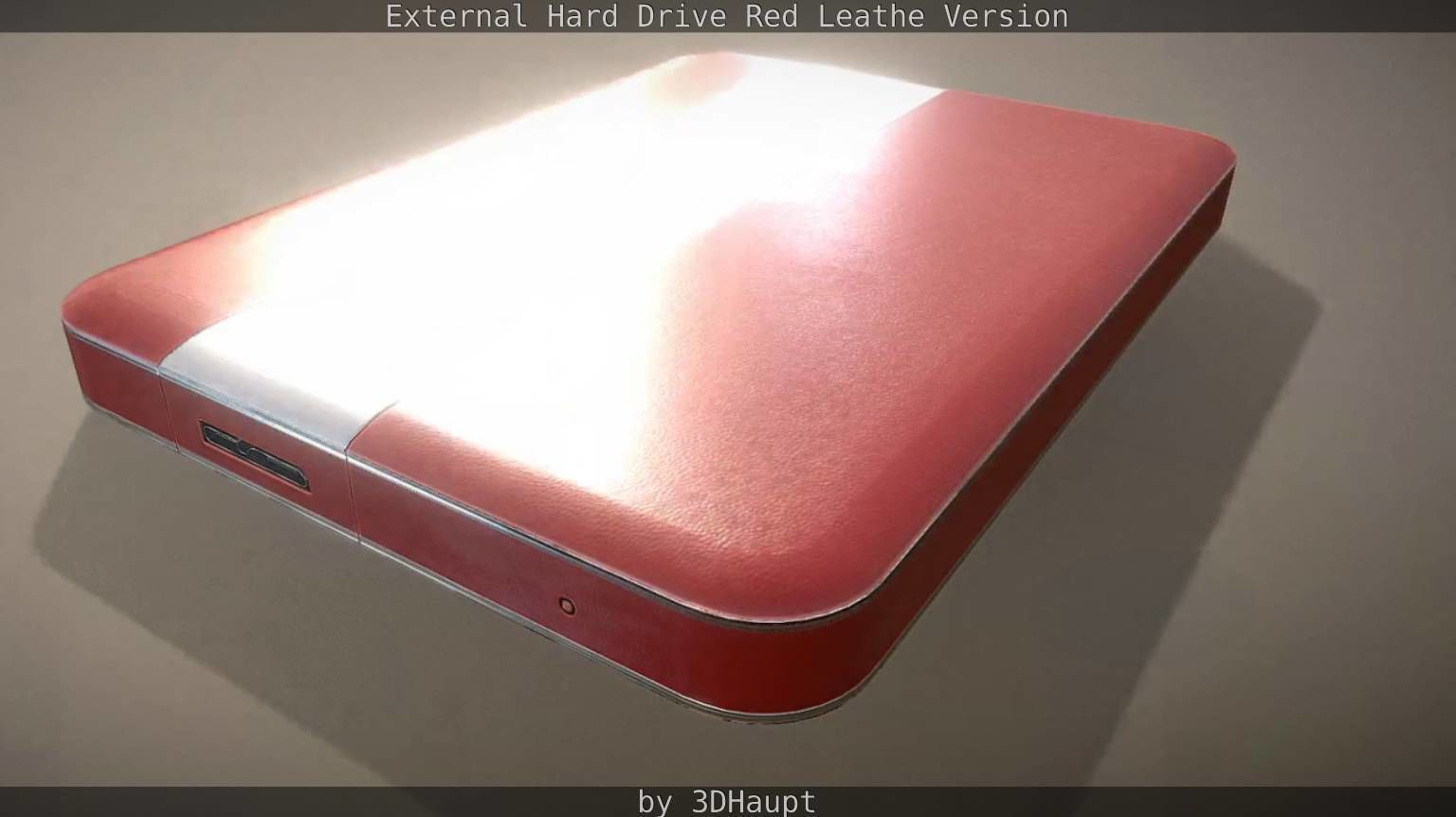 External Hard Drive  Red Leathe Version   - Gameready - PBR Low-poly 3D model_25