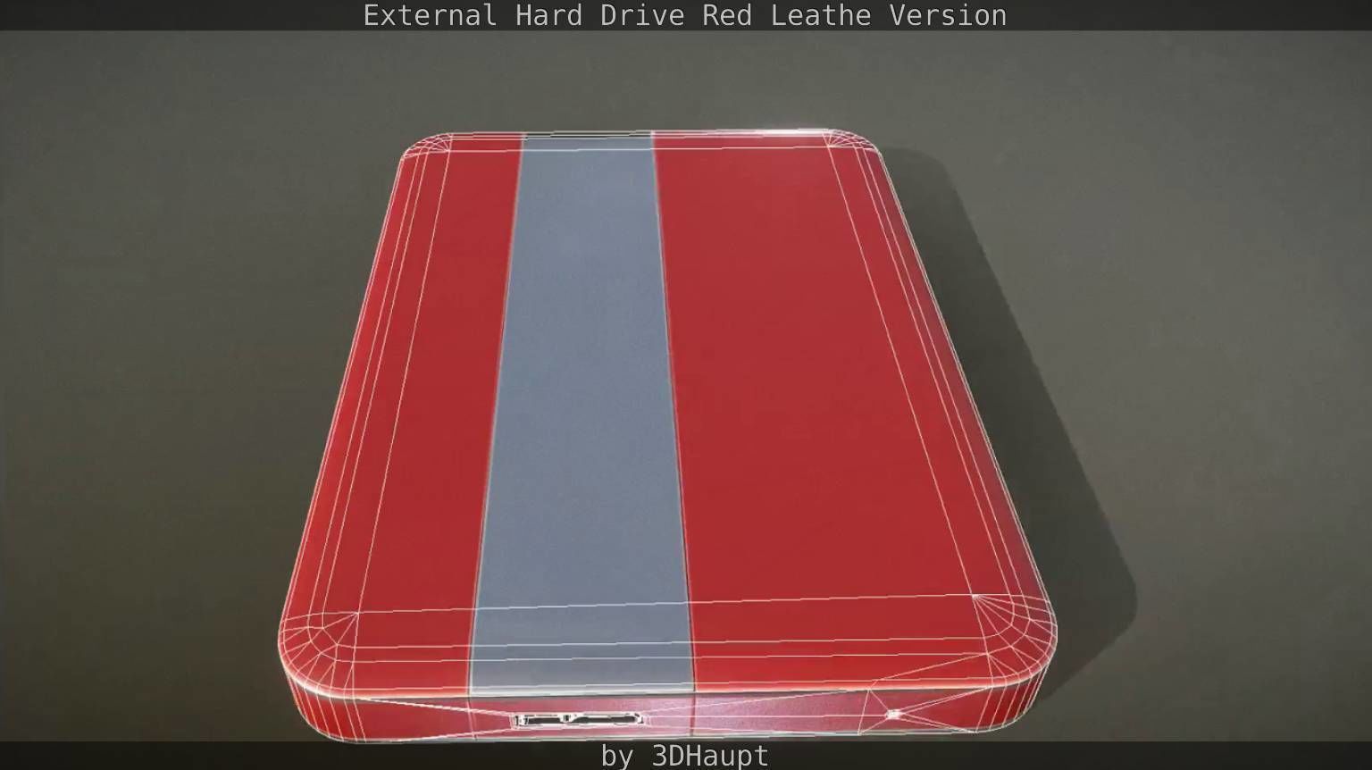 External Hard Drive  Red Leathe Version   - Gameready - PBR Low-poly 3D model_43
