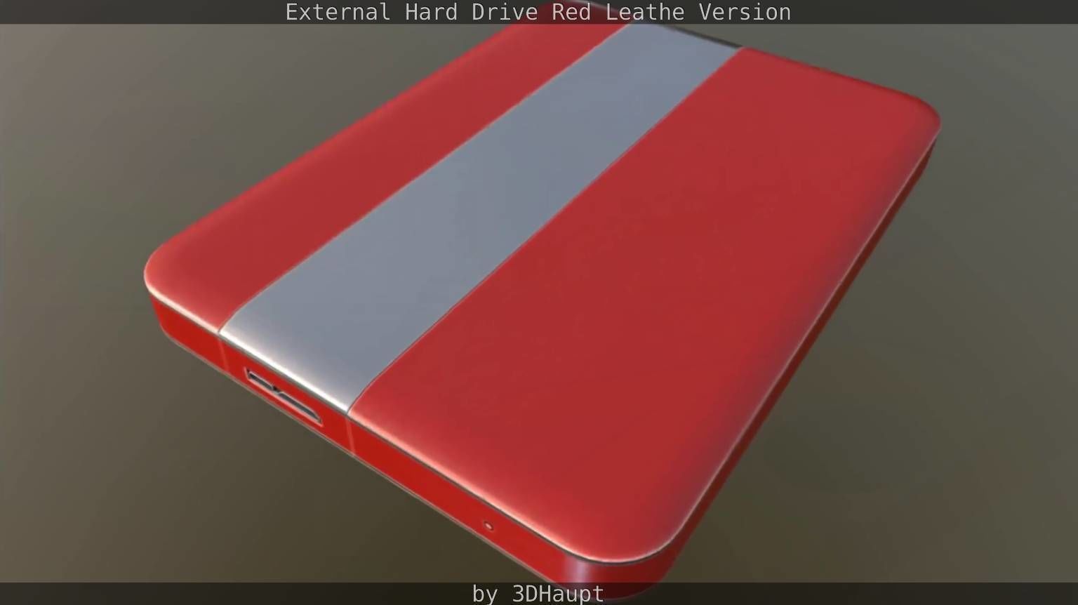 External Hard Drive  Red Leathe Version   - Gameready - PBR Low-poly 3D model_82
