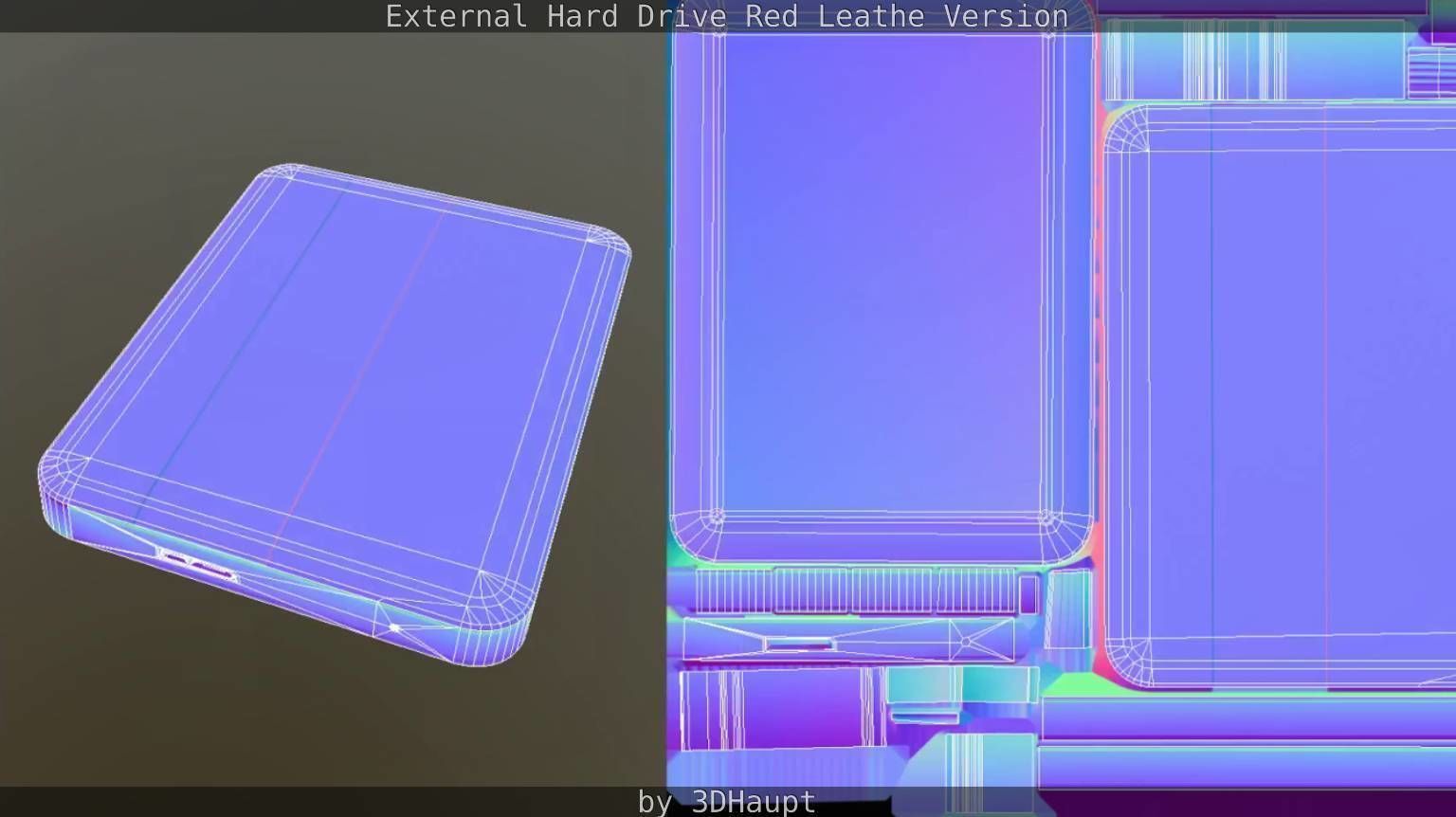 External Hard Drive  Red Leathe Version   - Gameready - PBR Low-poly 3D model_62