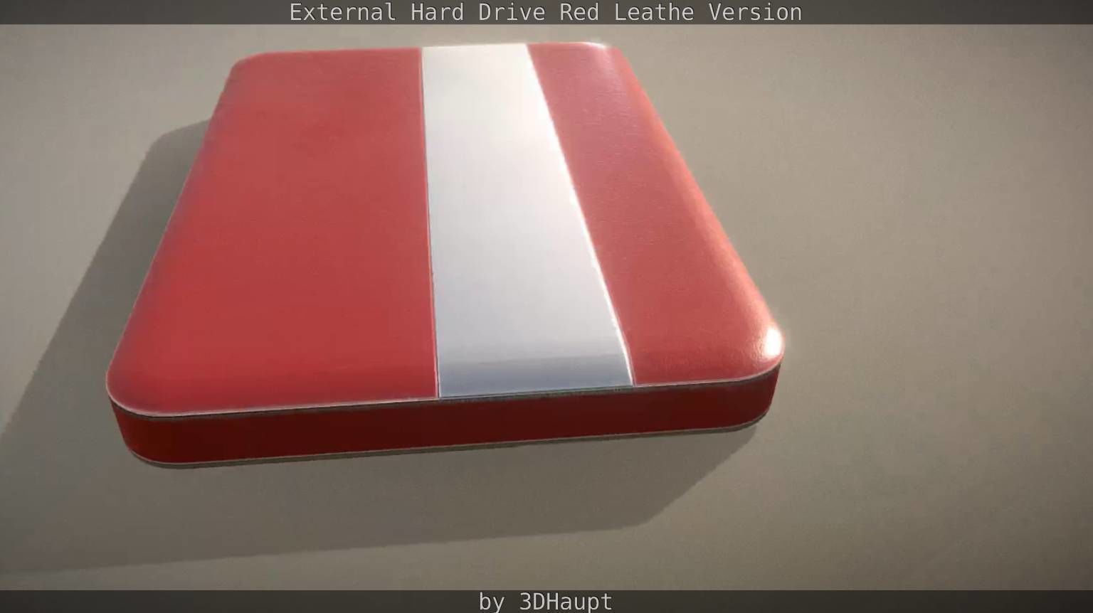 External Hard Drive  Red Leathe Version   - Gameready - PBR Low-poly 3D model_28
