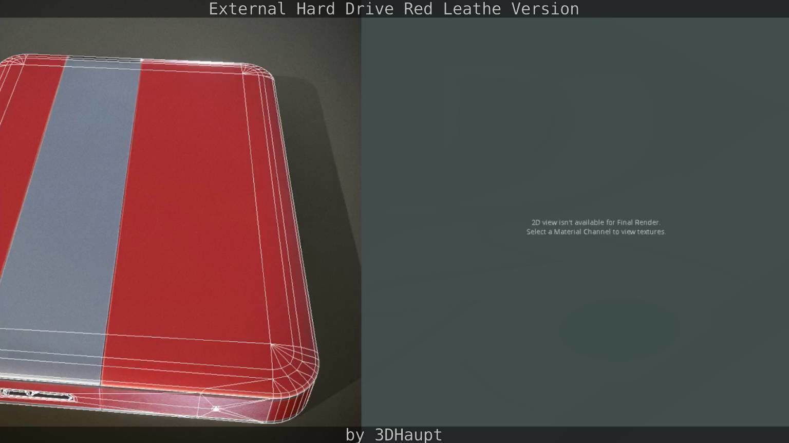 External Hard Drive  Red Leathe Version   - Gameready - PBR Low-poly 3D model_45