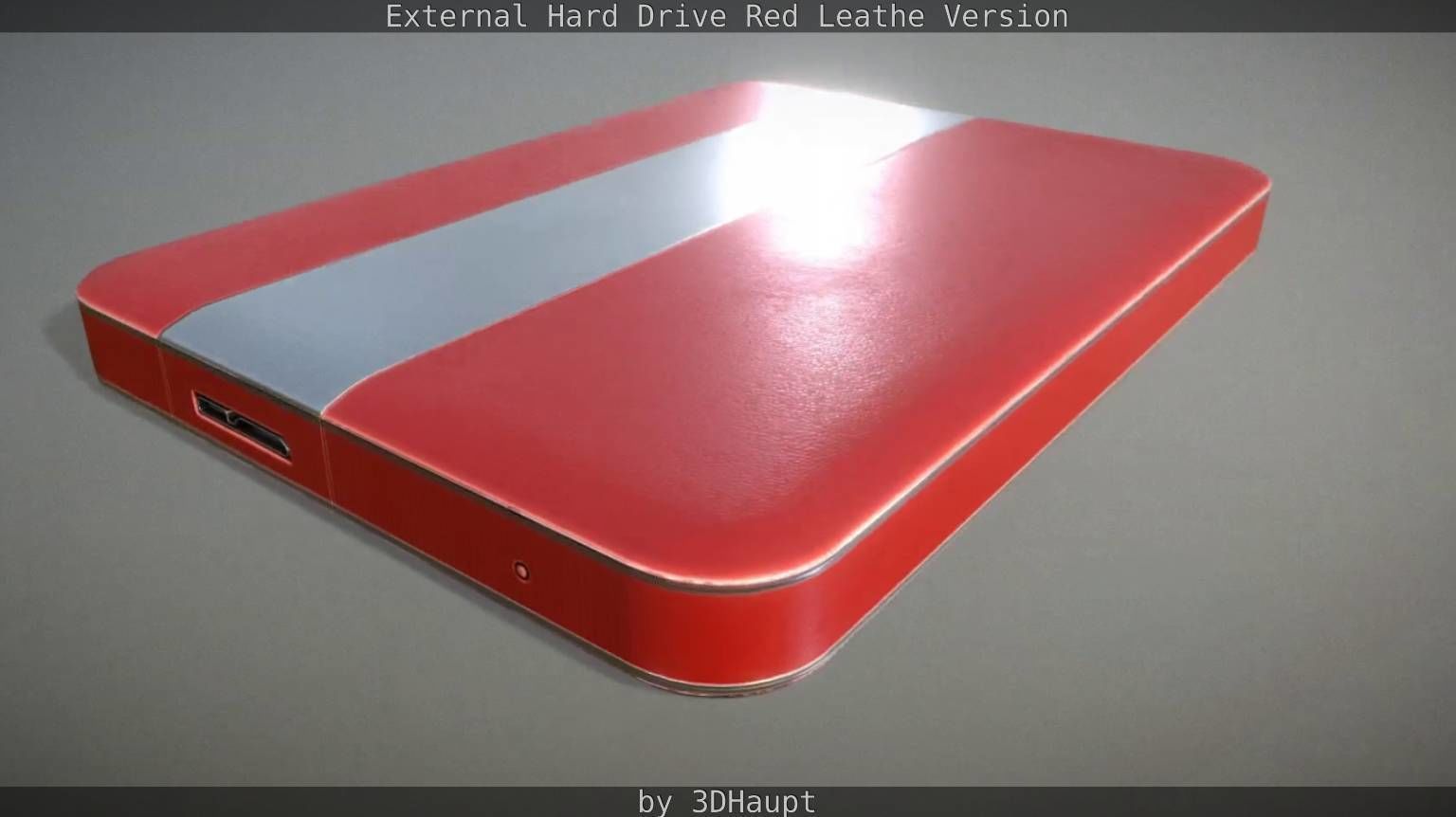External Hard Drive  Red Leathe Version   - Gameready - PBR Low-poly 3D model_24