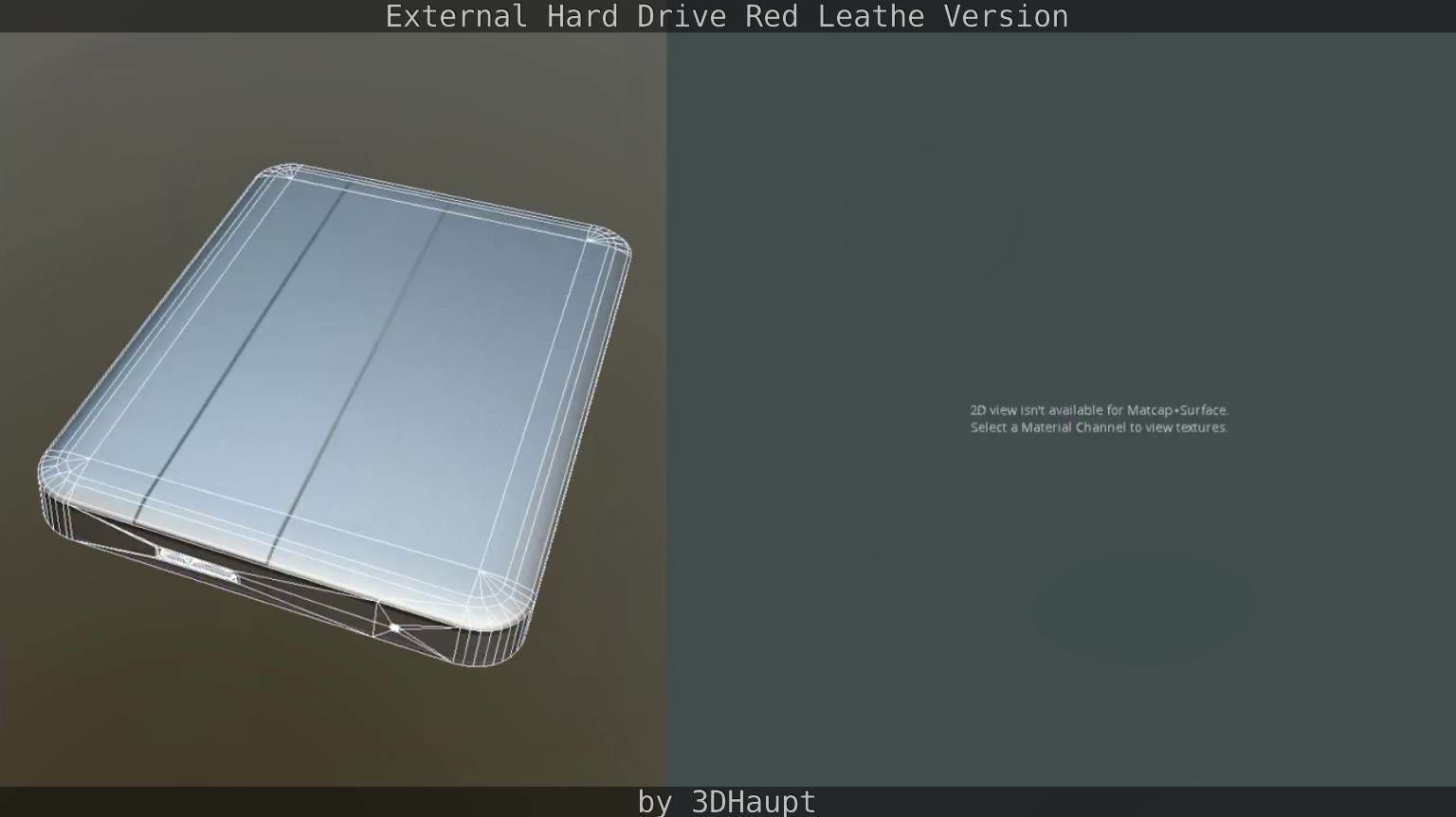 External Hard Drive  Red Leathe Version   - Gameready - PBR Low-poly 3D model_64