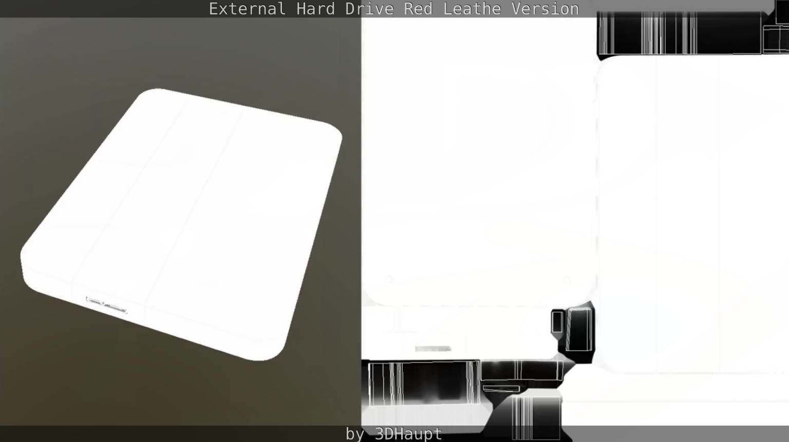 External Hard Drive  Red Leathe Version   - Gameready - PBR Low-poly 3D model_57