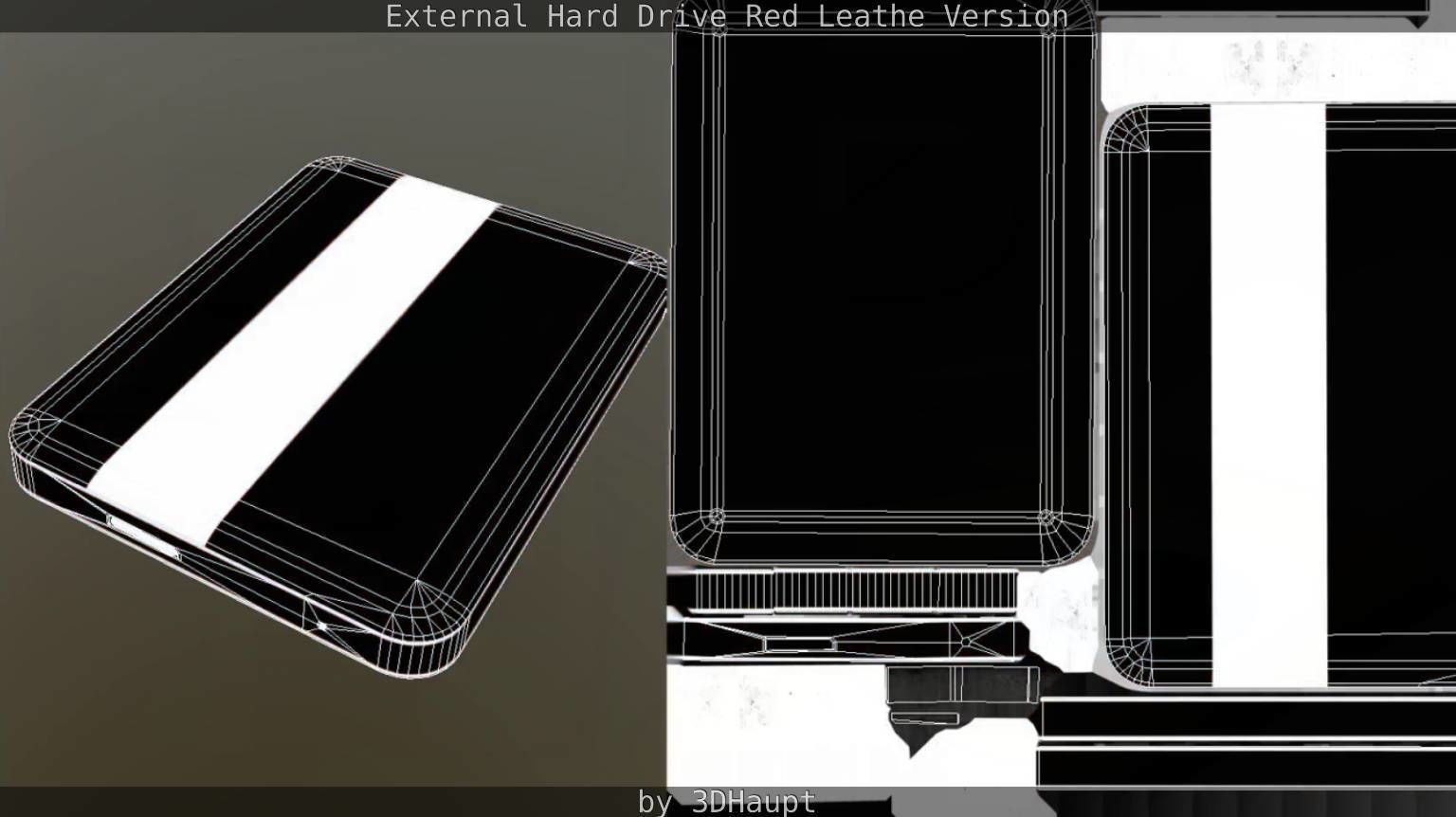 External Hard Drive  Red Leathe Version   - Gameready - PBR Low-poly 3D model_51