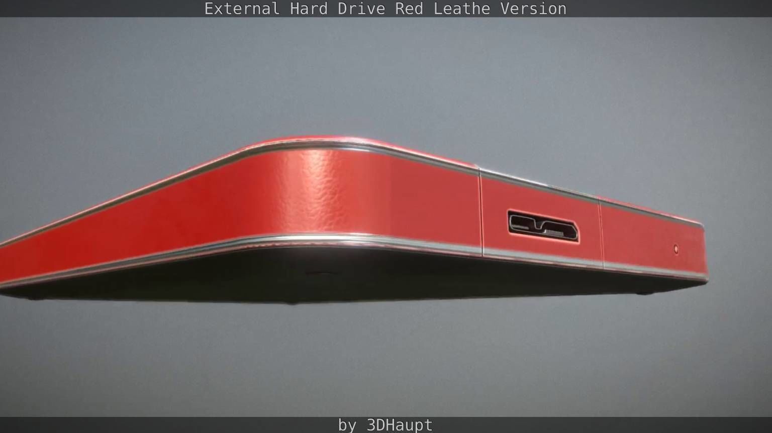 External Hard Drive  Red Leathe Version   - Gameready - PBR Low-poly 3D model_18
