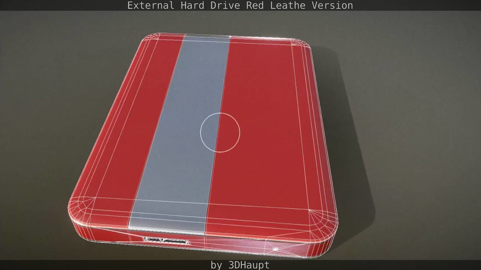External Hard Drive  Red Leathe Version   - Gameready - PBR Low-poly 3D model_44