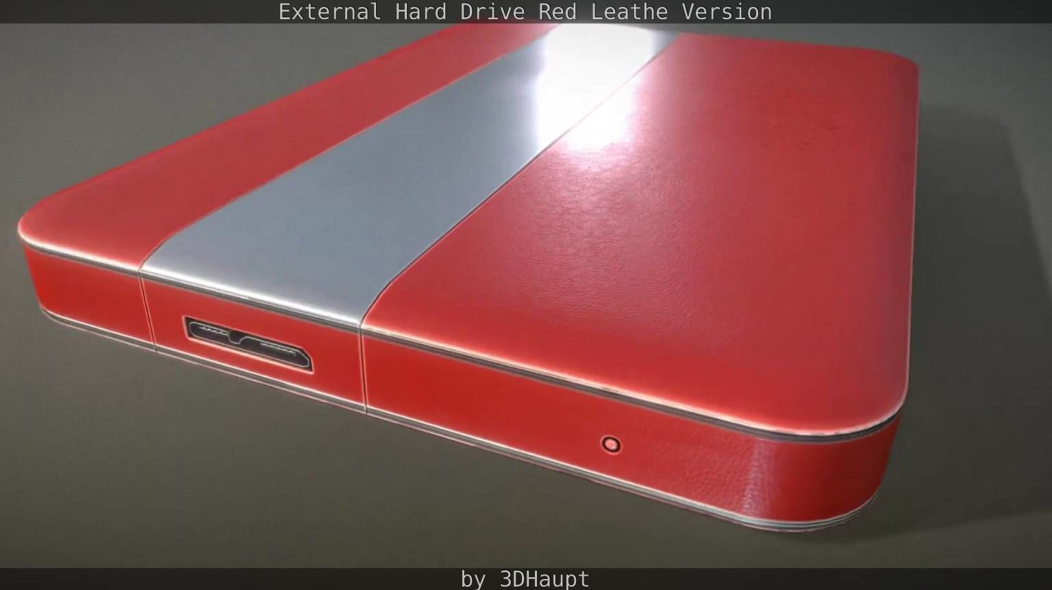 External Hard Drive  Red Leathe Version   - Gameready - PBR Low-poly 3D model_30