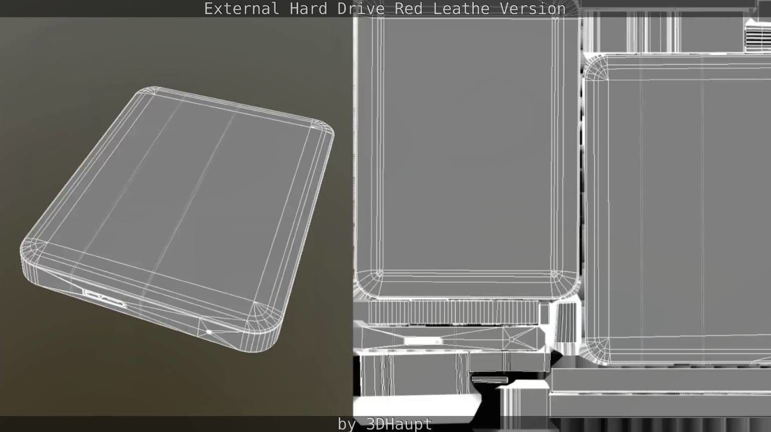 External Hard Drive  Red Leathe Version   - Gameready - PBR Low-poly 3D model_59