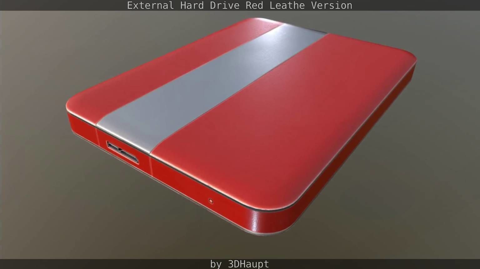 External Hard Drive  Red Leathe Version   - Gameready - PBR Low-poly 3D model_84
