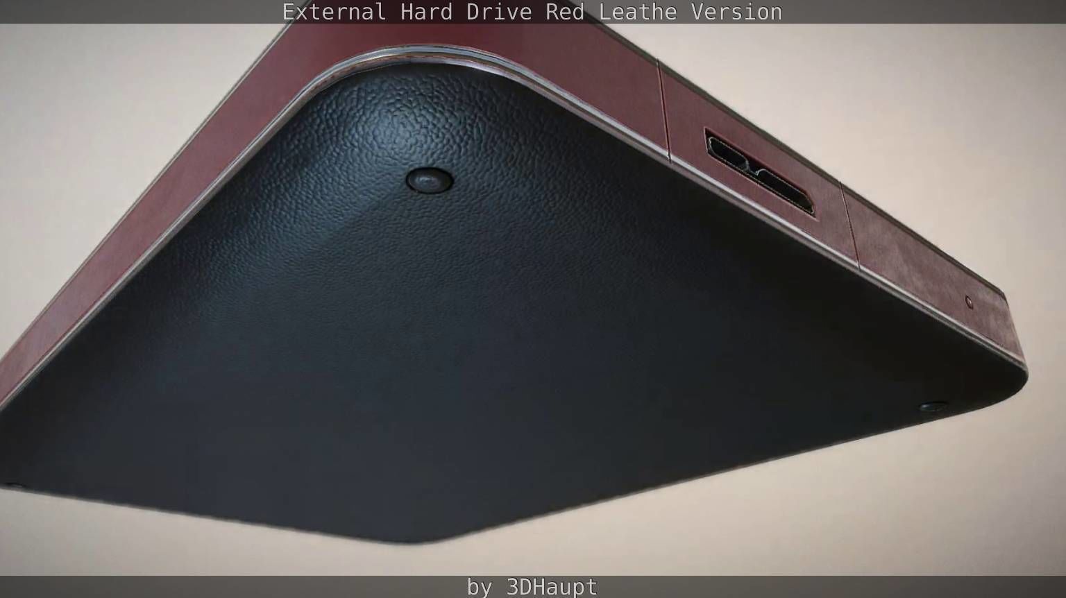 External Hard Drive  Red Leathe Version   - Gameready - PBR Low-poly 3D model_20