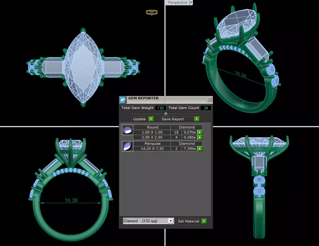 engagement rings wedding rings 3D print model