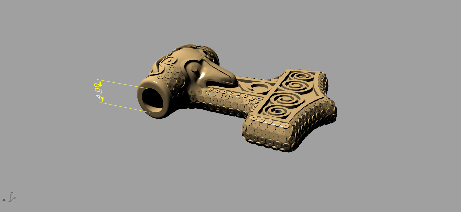Amulet of Thor s hammer Mjolnir 3D print model_4