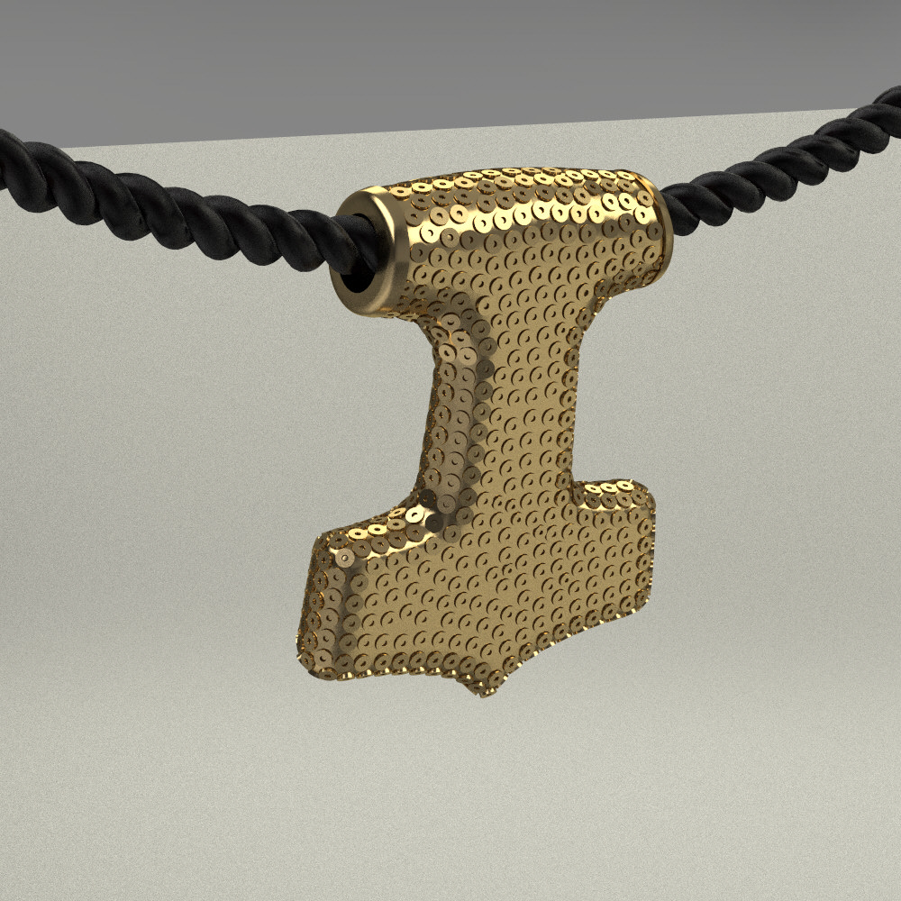 Amulet of Thor s hammer Mjolnir 3D print model_2