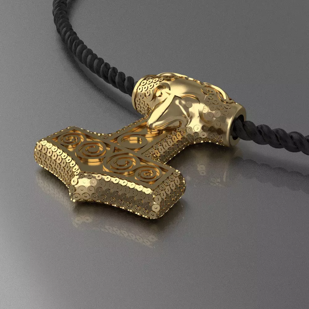 Amulet of Thor s hammer Mjolnir 3D print model_0