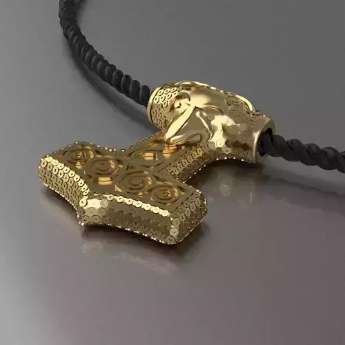 Amulet of Thor s hammer Mjolnir 3D print model