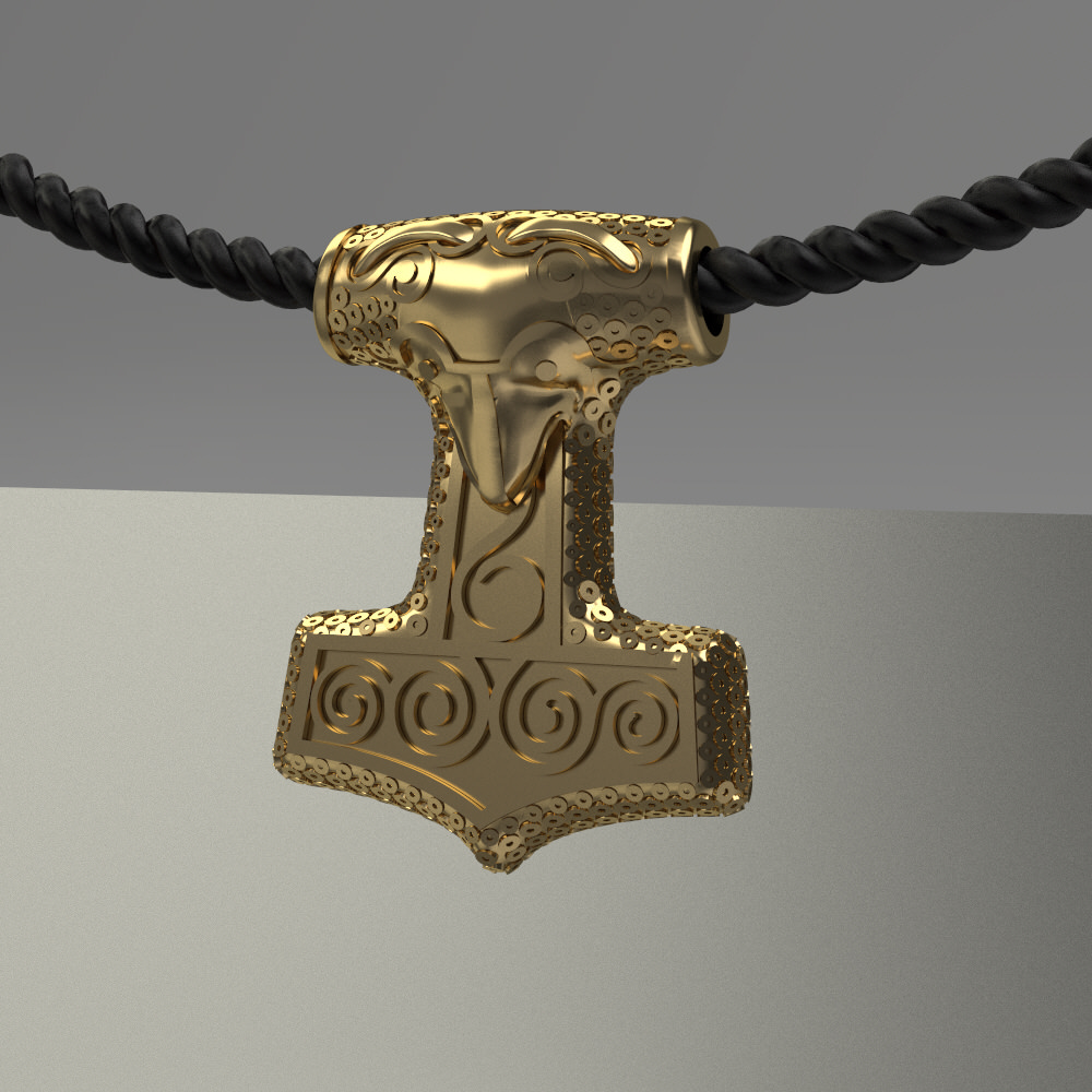 Amulet of Thor s hammer Mjolnir 3D print model_1
