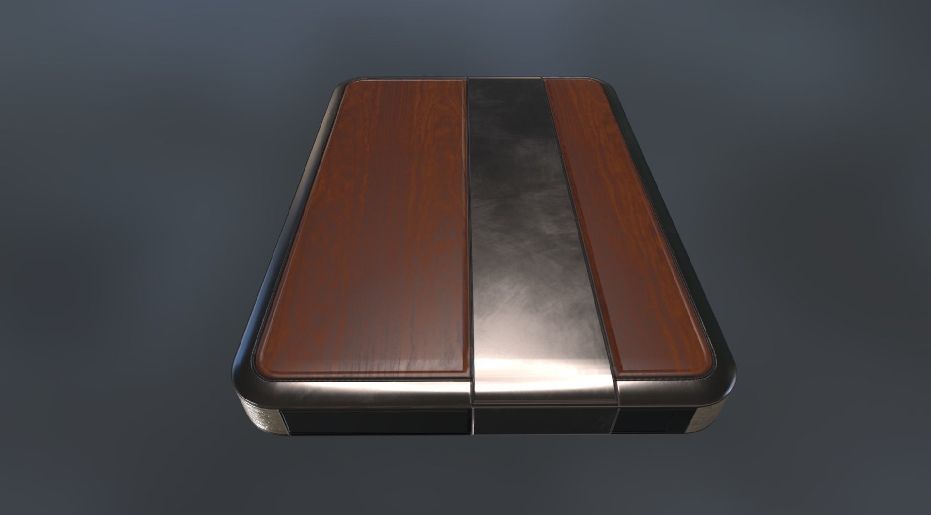 External Hard Drive Low Poly Wood Metal  - Gameready - PBR Low-poly 3D model_10