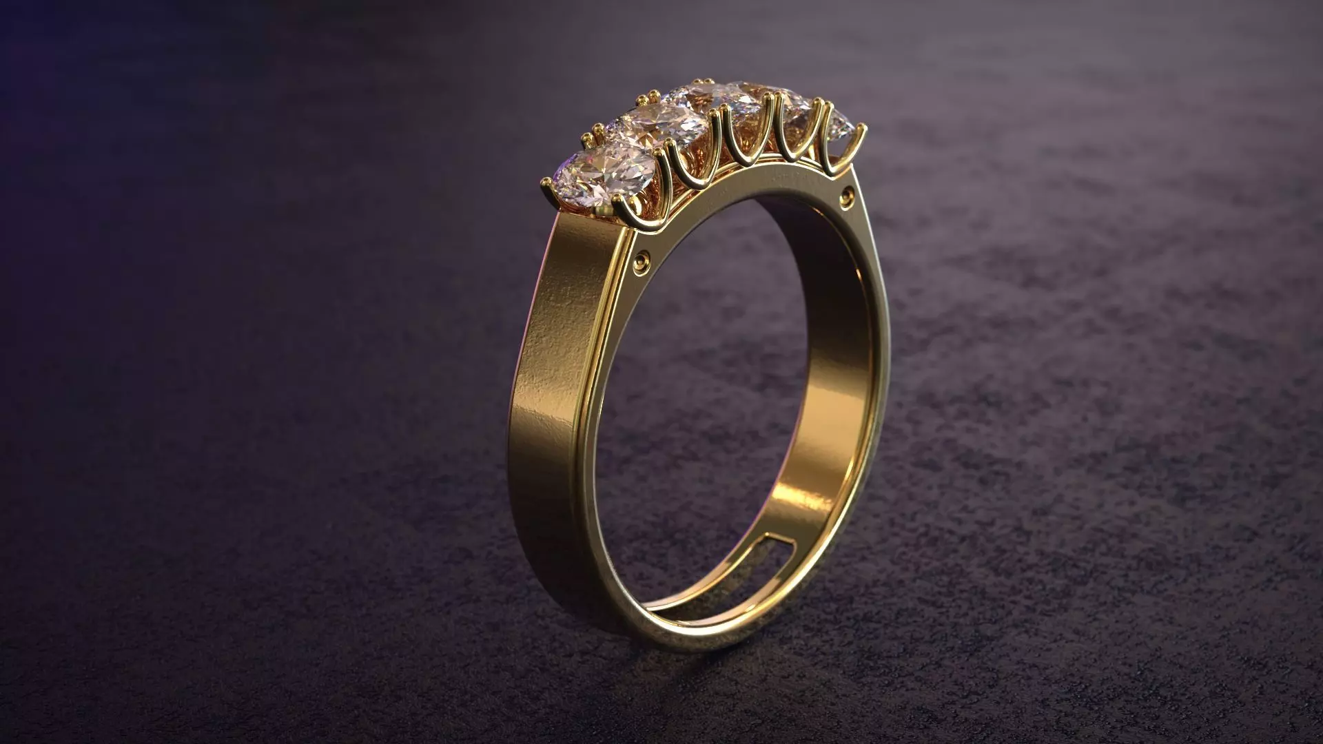 Ring woman jewelry golden rose diamond fashion 3D print model