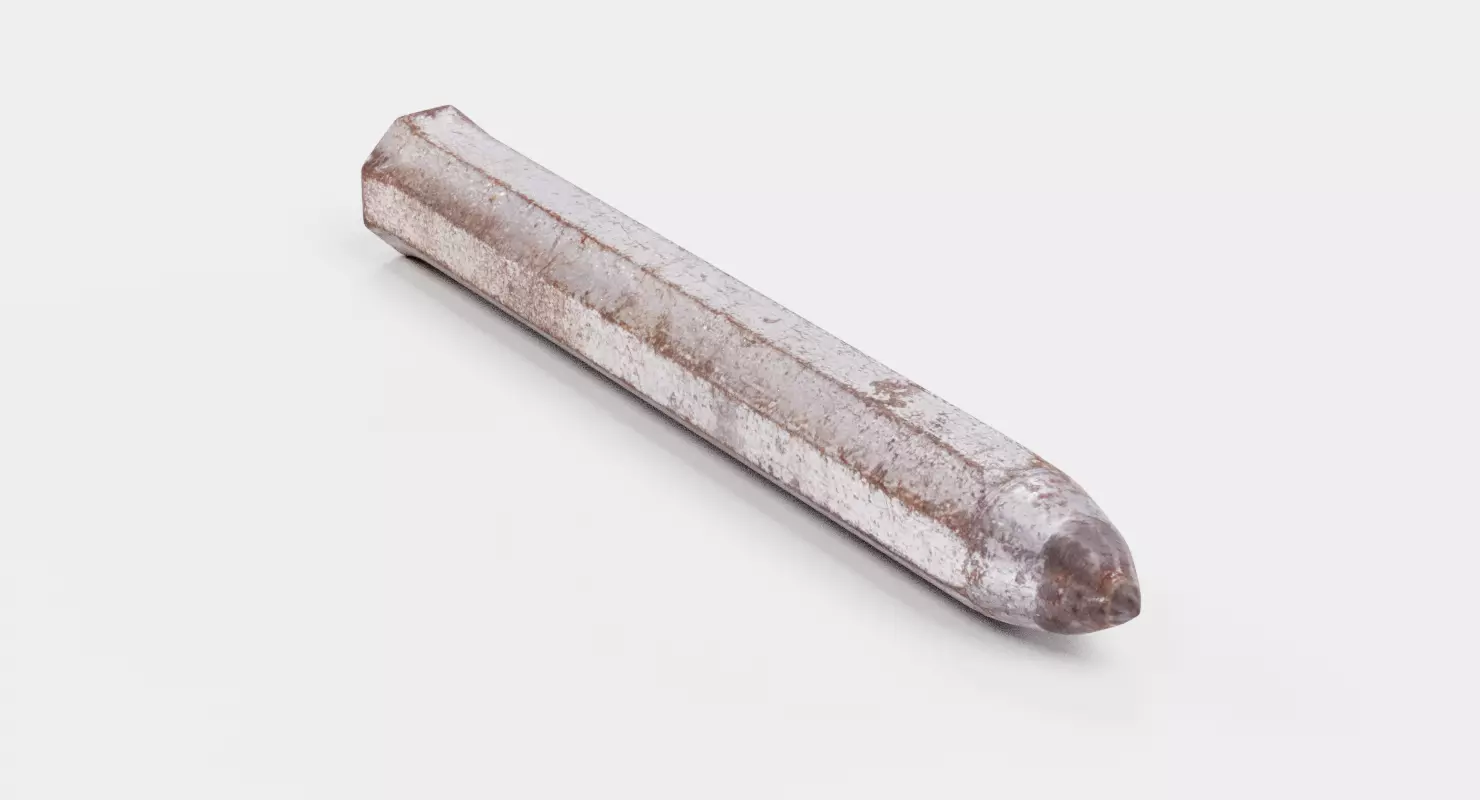 Stonemason Tool V6 - Worn Stone Carving Point Chisel 3D model