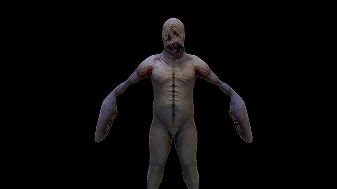 Creepy Horror monster  Game ready AAA ANIMATED Low-poly 3D model