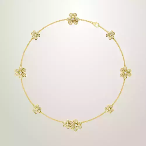 Frivole necklace 9 flowers van cleef and arpels all stones