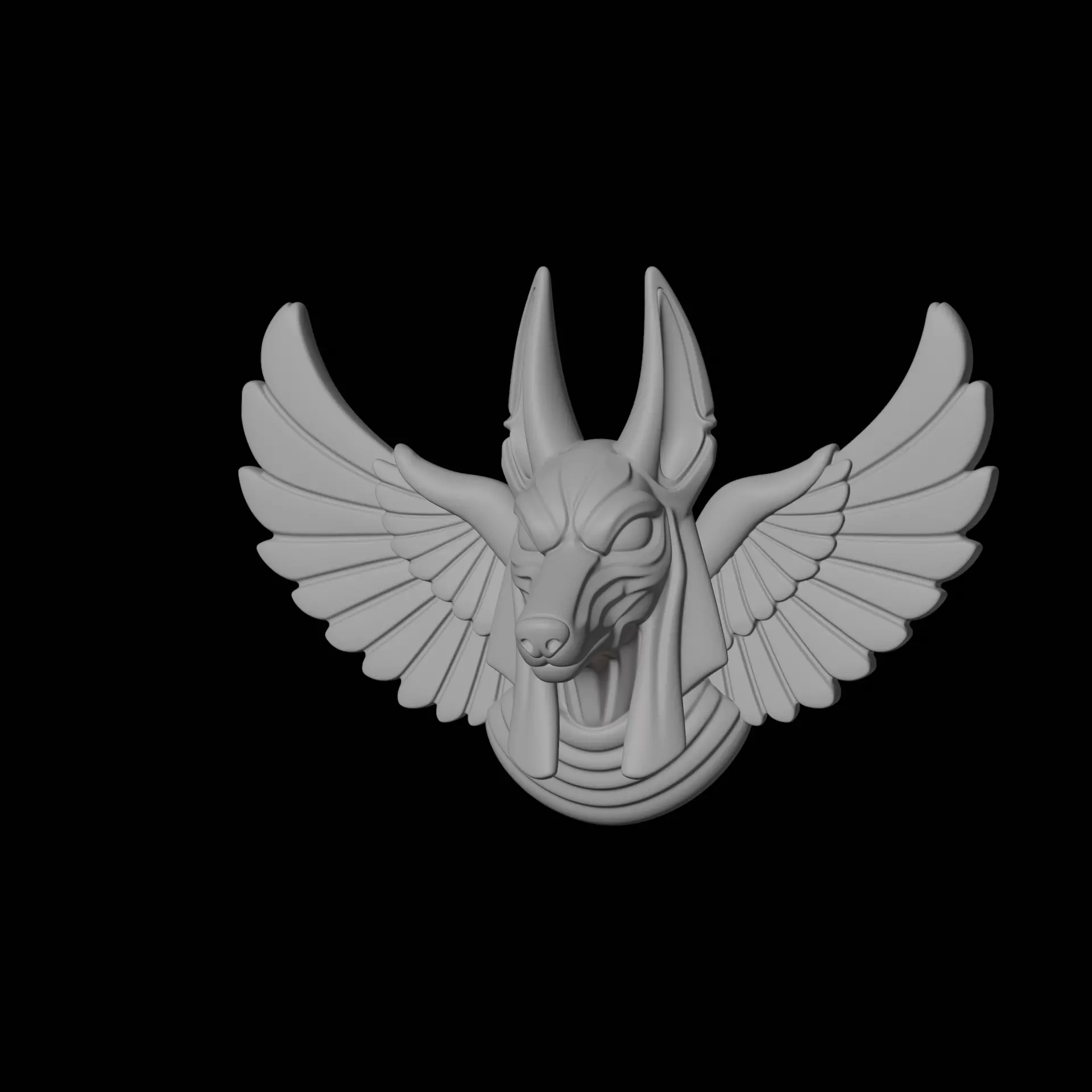Winged Anubis Bust Mythological Figure 3D print model