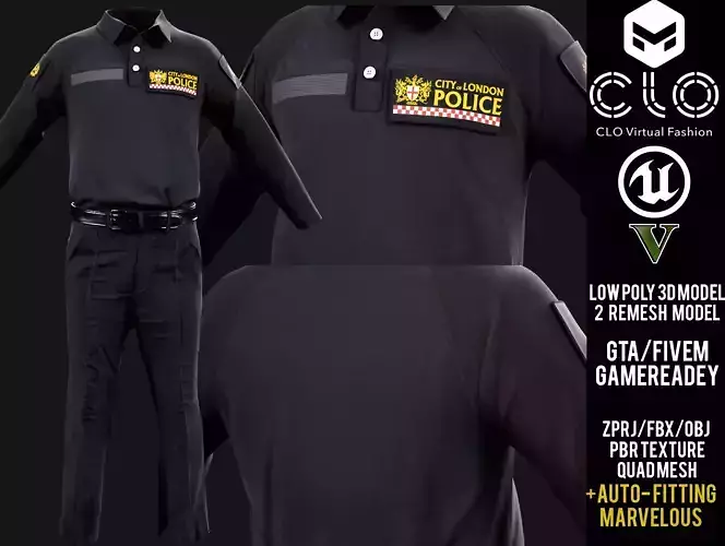 City of London Police Shirt Pants and Belt GTA FIVEM 