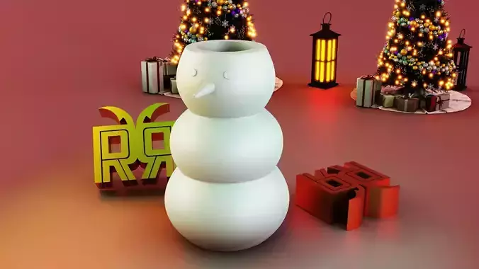 Minimal snowman vase