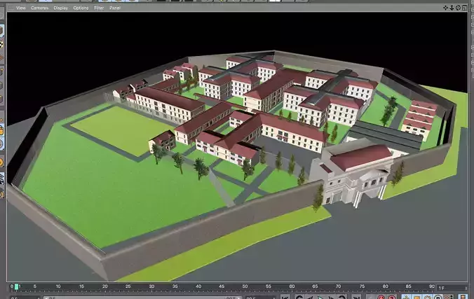 Prison layout 3D model Prison layout 3D model